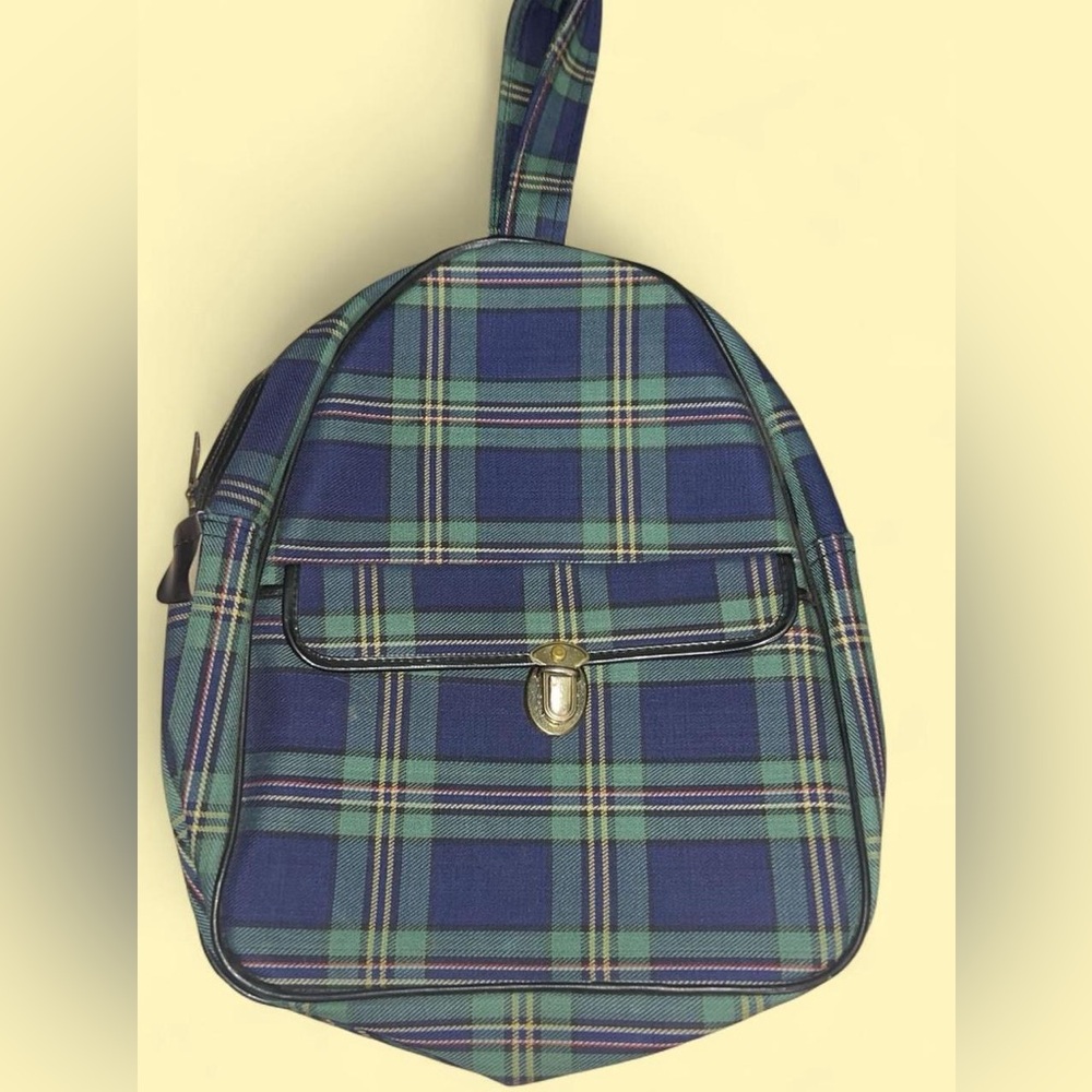 Plaid Blue Backpack